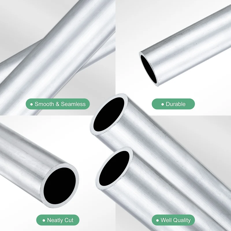 2-Pack 6063 Aluminum Round Tube, 18mmx22mm(IDxOD) 300mm Length Straight Tubing