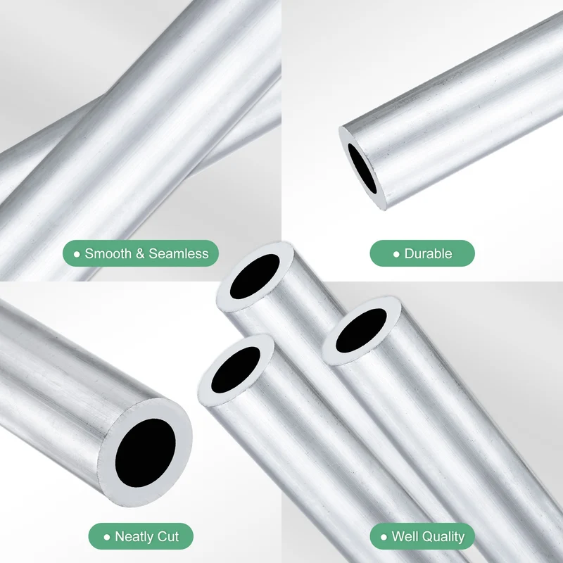 3-Pack 6063 Aluminum Round Tube, 14mmx22mm(IDxOD) 300mm Length Straight Tubing