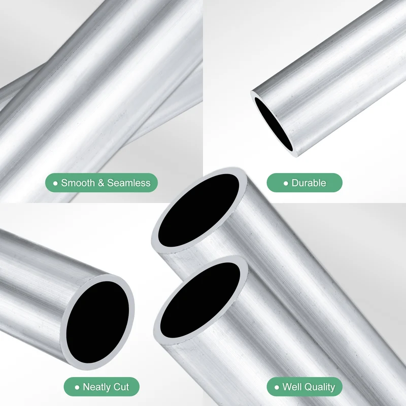 2-Pack 6063 Aluminum Round Tube, 32mmx38mm(IDxOD) 100mm Length Straight Tubing