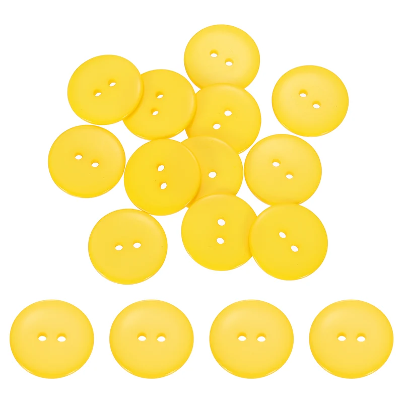 16 Pcs 25mm Resin Sewing Buttons, 2 Hole for Sewing Coats Shirts, Yellow