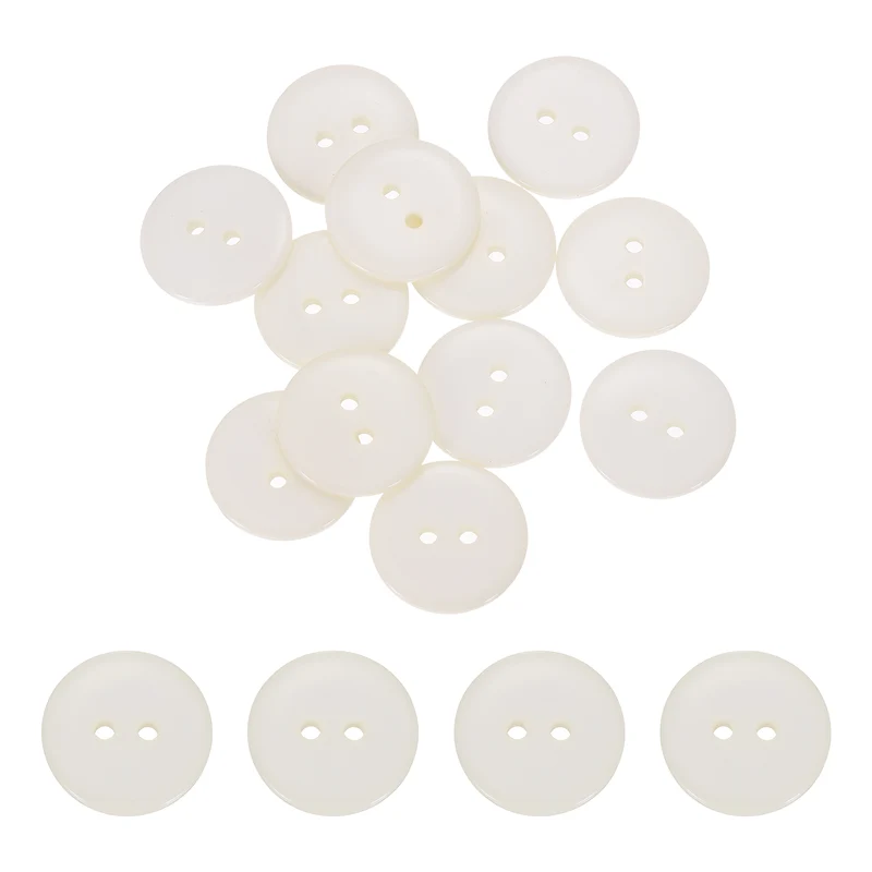 16 Pcs 20mm Resin Sewing Buttons, 2 Hole for Sewing Coats Shirts, Beige