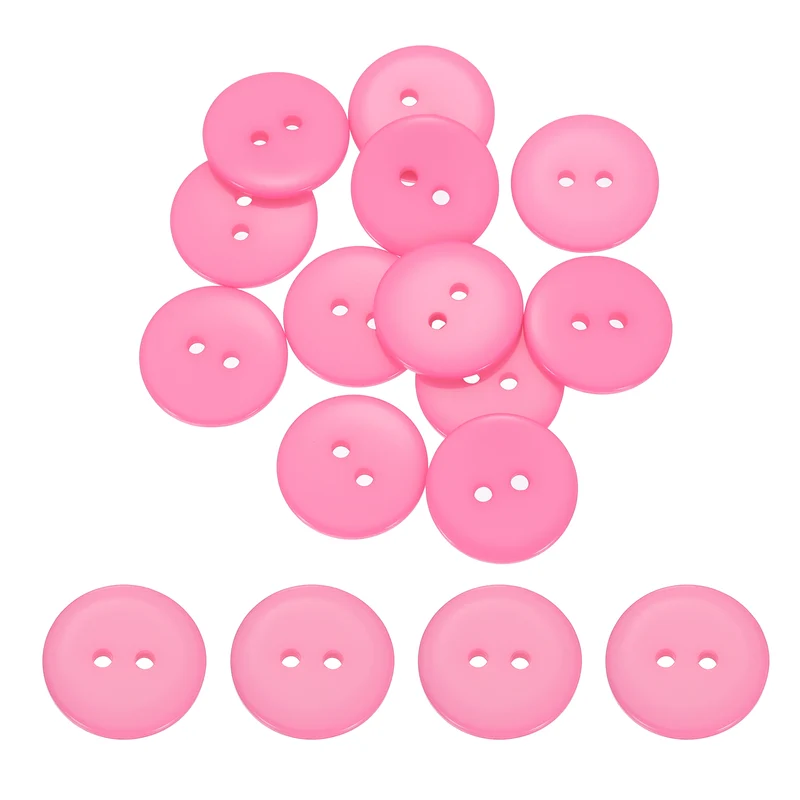 16 Pcs 20mm Resin Sewing Buttons, 2 Hole for Sewing Coats Shirts, Pink