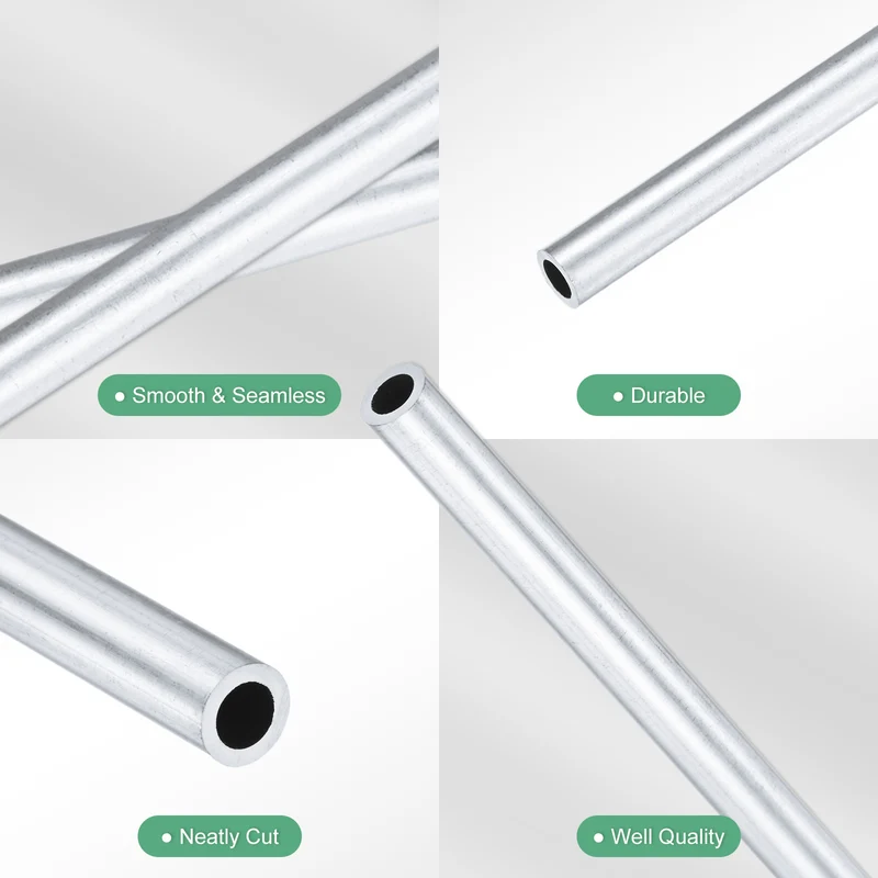 1-Pack 6063 Aluminum Round Tube, 4mmx6mm(IDxOD) 300mm Length Straight Tubing