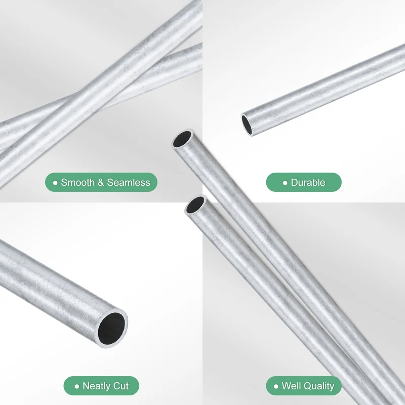 2-Pack 6063 Aluminum Round Tube, 4mmx5mm(IDxOD) 300mm Length Straight Tubing