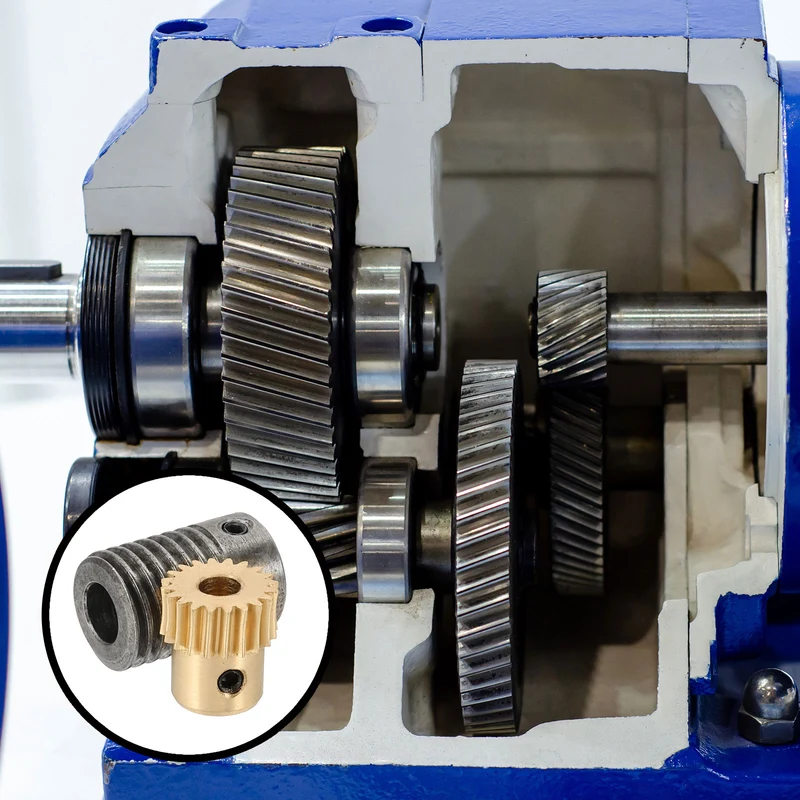 Worm Gear Set 0.5 Module 20:1 Reduction Rate(Gear-4mm Bore, Rod 6mm Bore)