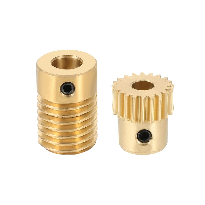Worm Gear Set 0.5 Module 20:1 Reduction Rate Gear-4mm Bore Rod 6mm Bore