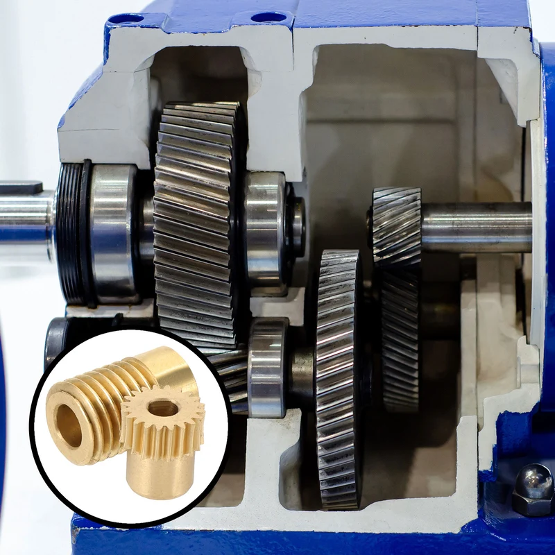 Worm Gear Set 0.5 Module 20:1 Reduction Rate Gear-4mm Bore Rod 6mm Bore