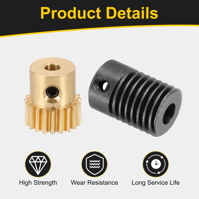 Worm Gear Set 0.5 Module 20:1 Reduction Rate(Gear-3mm Bore, Rod 5mm Bore)