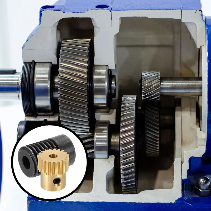 Worm Gear Set 0.5 Module 20:1 Reduction Rate(Gear-3mm Bore, Rod 5mm Bore)