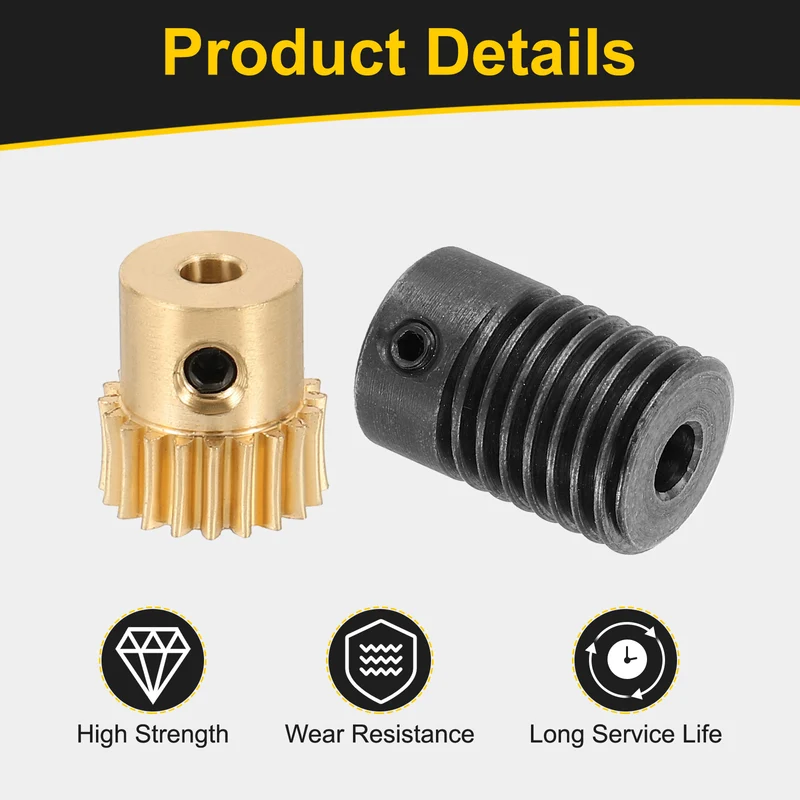 Worm Gear Set 0.5 Module 20:1 Reduction Rate(Gear-3mm Bore, Rod 4mm Bore)