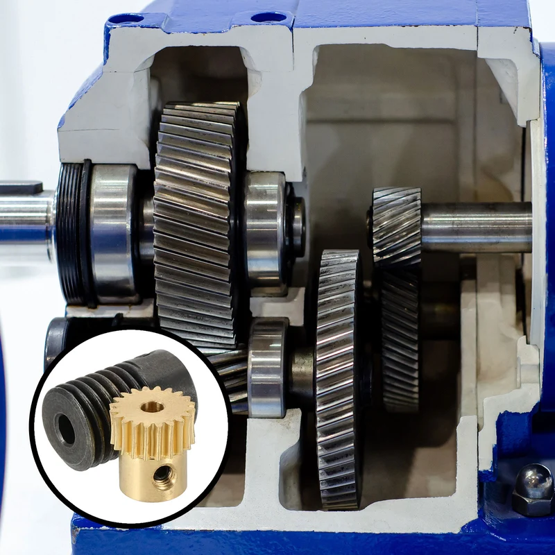 Worm Gear Set 0.5 Module 20:1 Reduction Rate(Gear-3mm Bore, Rod 4mm Bore)