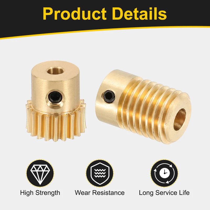 Worm Gear Set 0.5 Module 20:1 Reduction Rate(Gear-3mm Bore, Rod 5mm Bore)