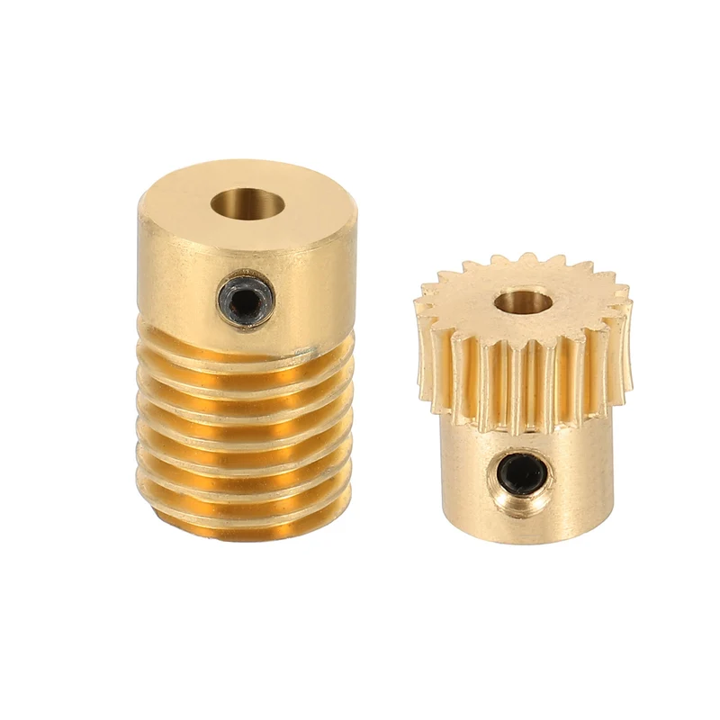 Worm Gear Set 0.5 Module 20:1 Reduction Rate(Gear-3mm Bore, Rod 4mm Bore)