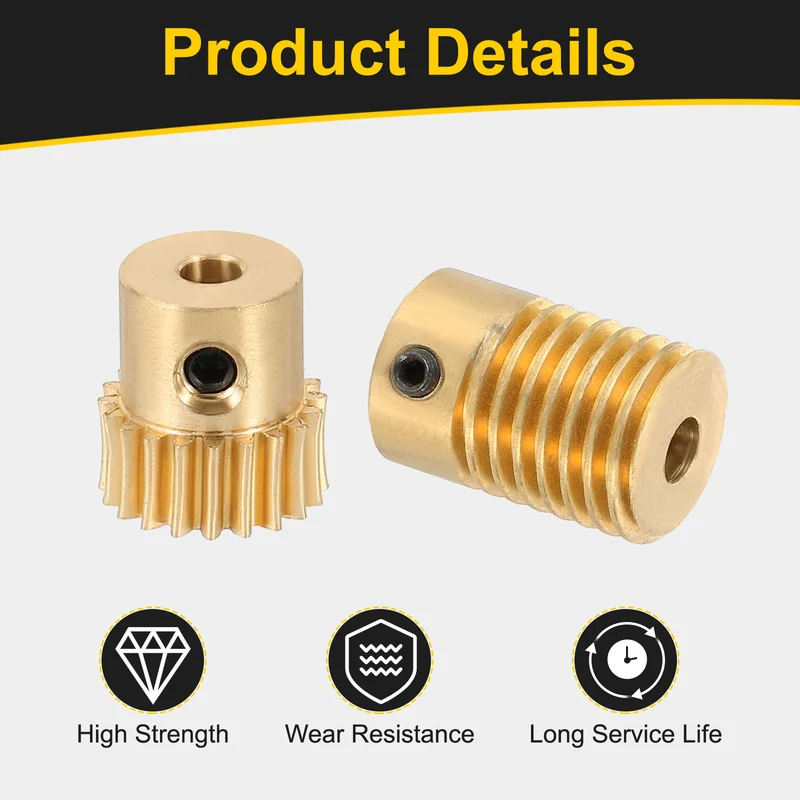 Worm Gear Set 0.5 Module 20:1 Reduction Rate(Gear-3mm Bore, Rod 4mm Bore)