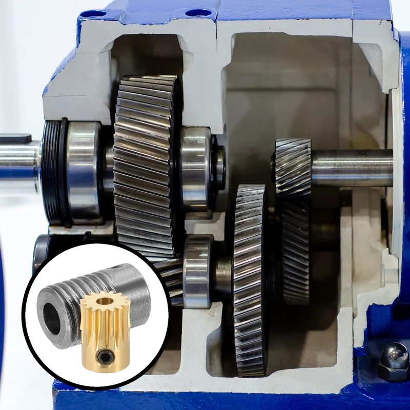 Worm Gear Set 0.5 Module 15:1 Reduction Rate(Gear-3mm Bore, Rod 6mm Bore)