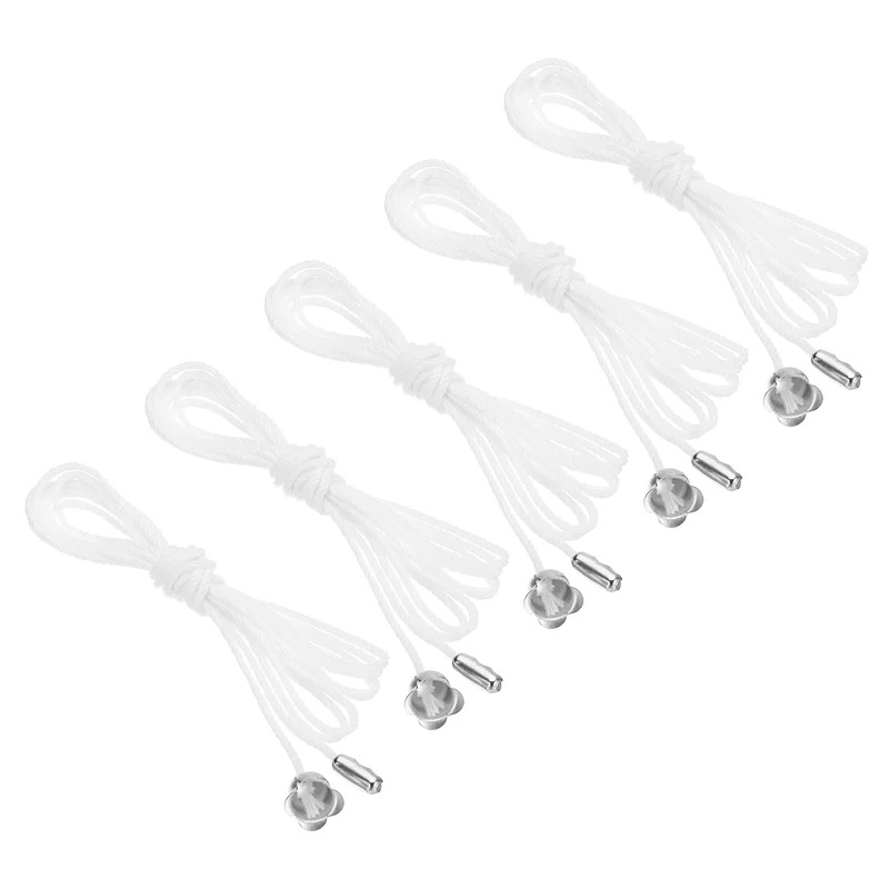 1.5M Ceiling Fan Pull Chain Extender, 5 Pcs with Flower Pendant, Silver Tone