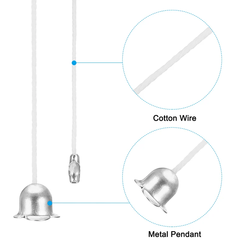 1.5M Ceiling Fan Pull Chain Extender, 5 Pcs with Flower Pendant, Silver Tone