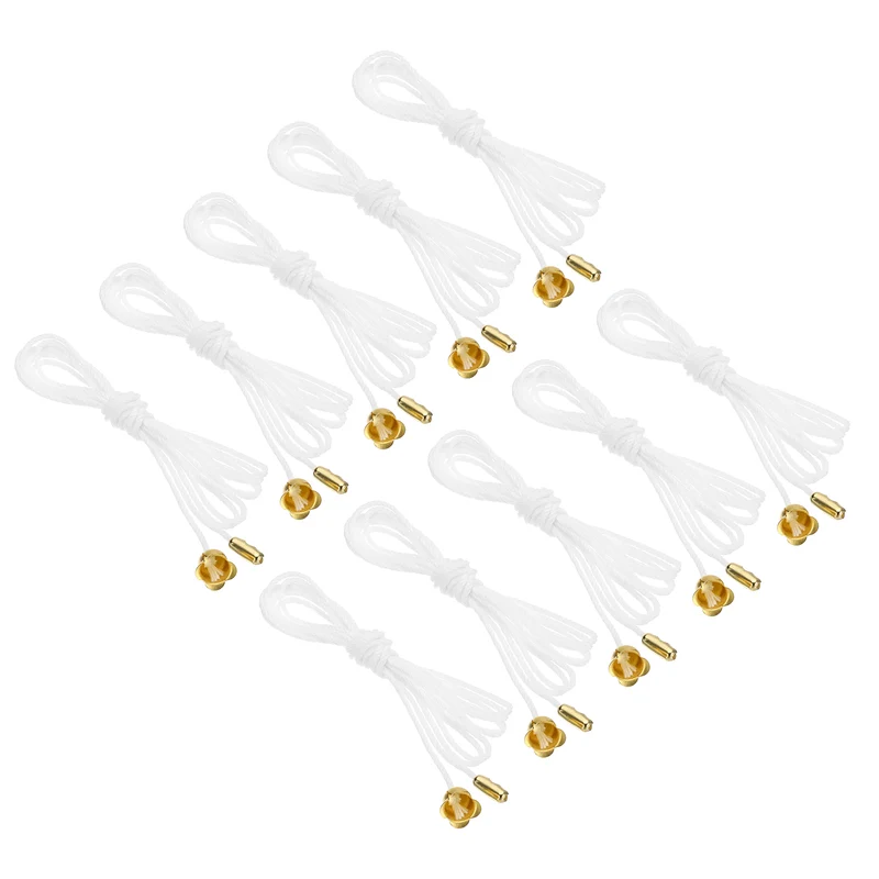 1.5M Ceiling Fan Pull Chain Extender, 10 Pcs with Flower Pendant, Gold Tone