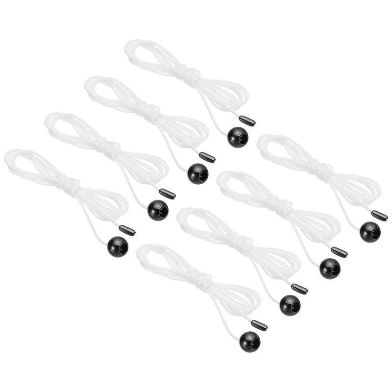 1.5M 4.9ft Ceiling Fan Pull Chain Extender, 8 Pcs with Ball Pendant, Black