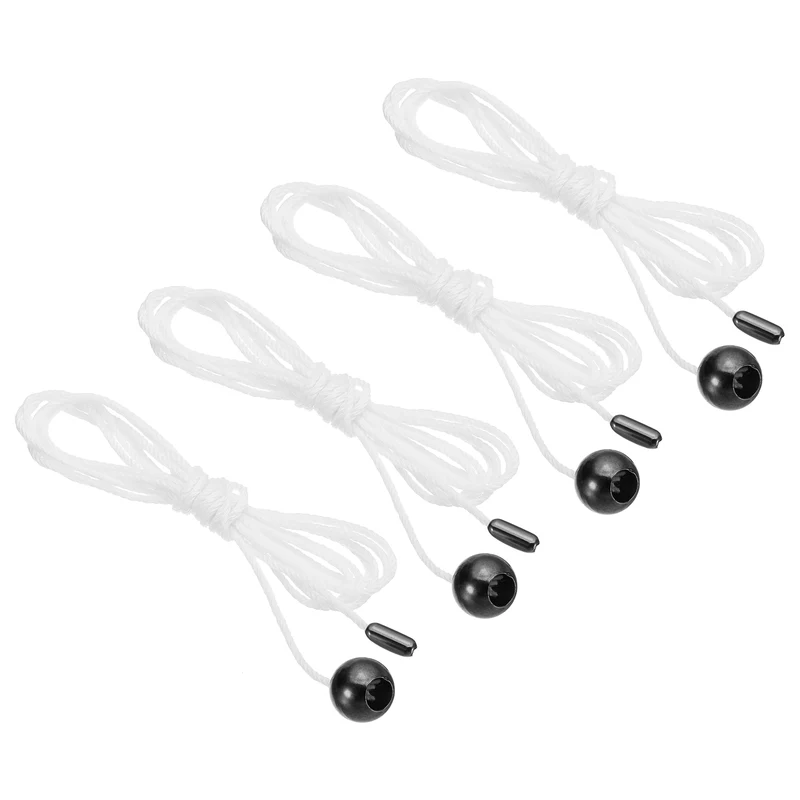1.5M 4.9ft Ceiling Fan Pull Chain Extender, 4 Pcs with Ball Pendant, Black