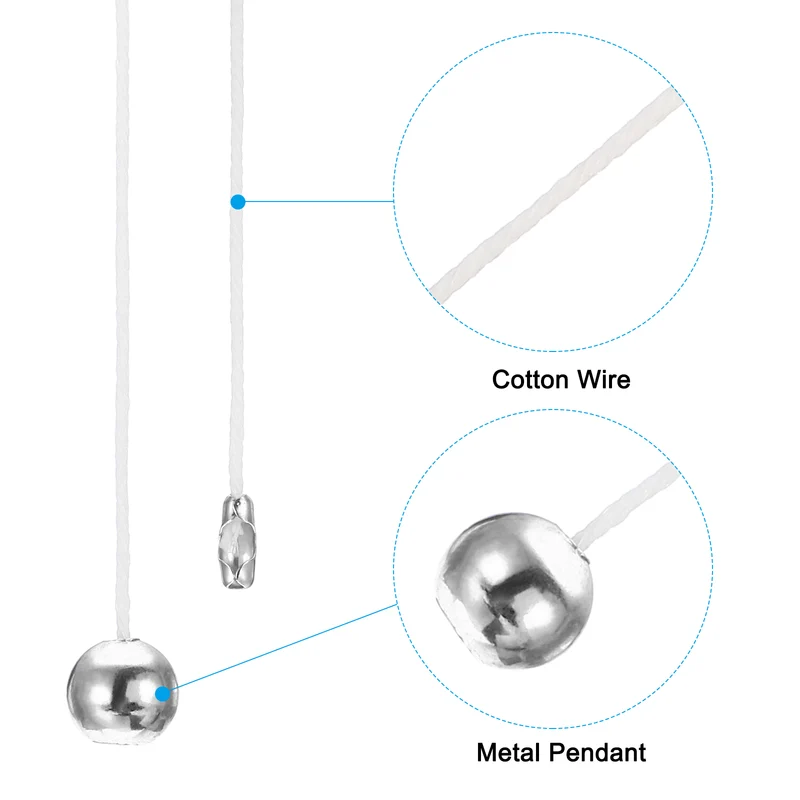 1.5M 4.9ft Ceiling Fan Pull Chain Extender, 4 Pcs with Ball Pendant, Silver Tone