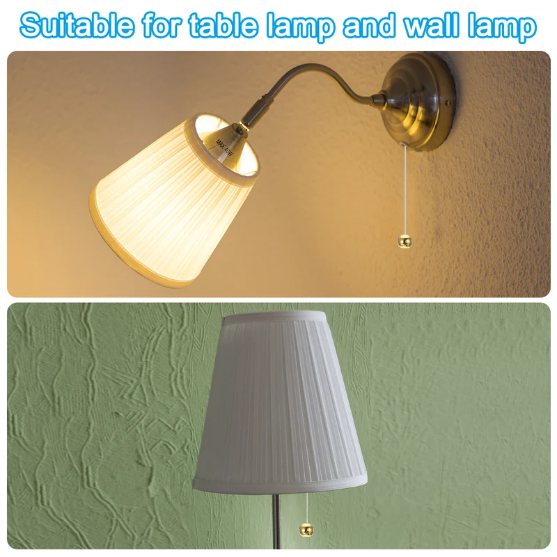 1.5M 4.9ft Ceiling Fan Pull Chain Extender, 6 Pcs with Ball Pendant, Gold Tone
