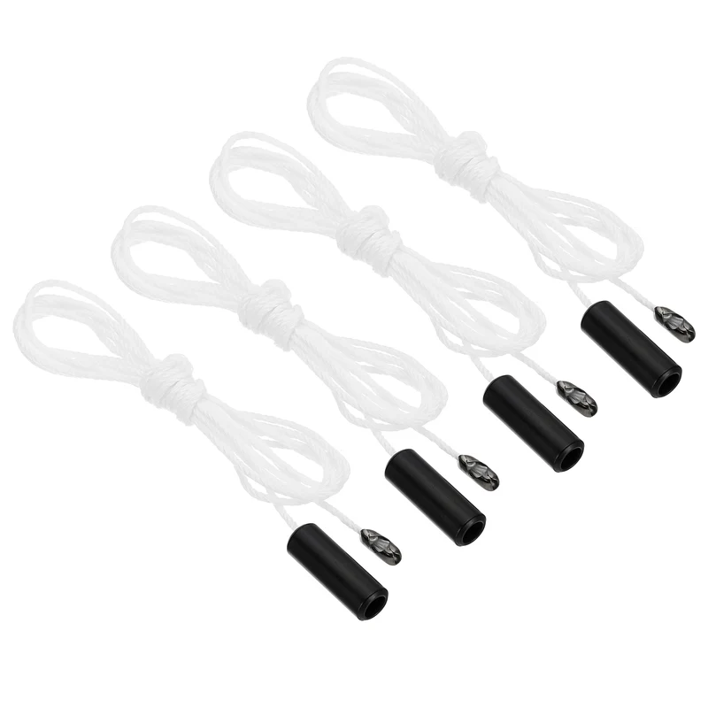 1.5M 4.9ft Ceiling Fan Pull Chain Extender, 4 Pcs with Cylinder Pendant, Black