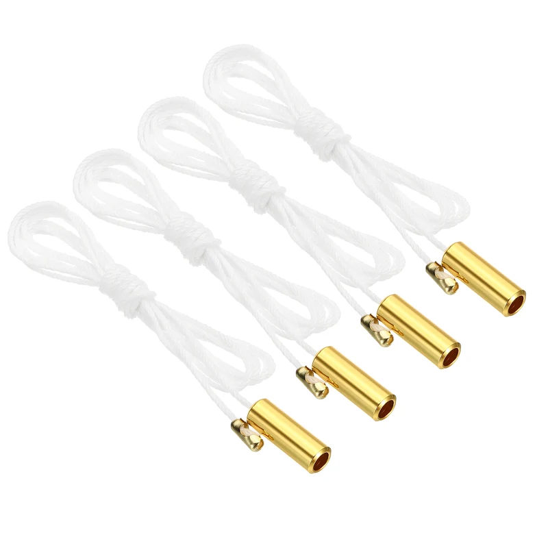 1.5M 4.9ft Ceiling Fan Pull Chain Extender with Gold Tone Cylinder Pendant 4Pcs