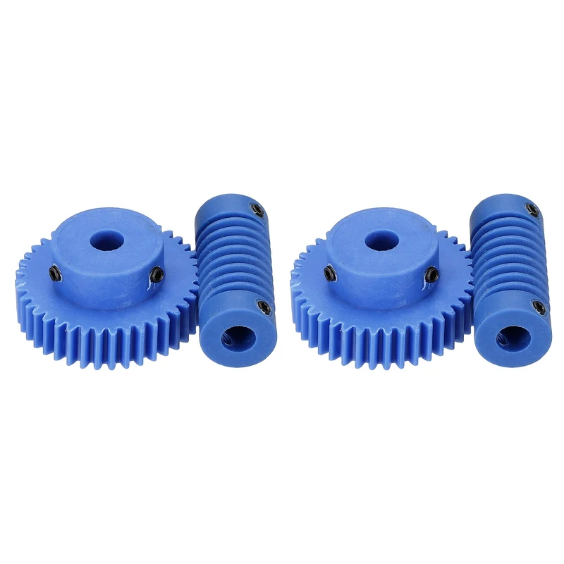 2Set POM Worm Gear Set 0.8M 40:1 Reduction Ratio Gear 6mm Bore Rod 6mm Bore