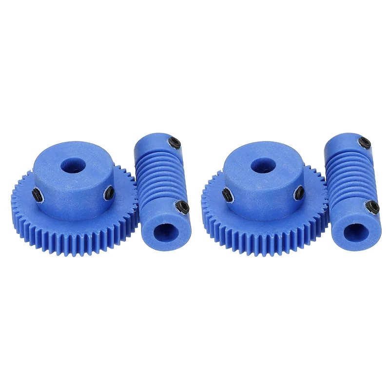 2Set POM Worm Gear Set 0.5M 50:1 Reduction Ratio Gear 5mm Bore Rod 5mm Bore