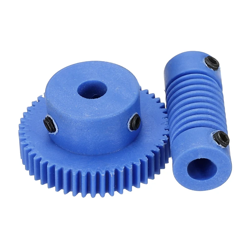 POM Worm Gear Set 0.5M 50:1 Reduction Ratio Gear 5mm Bore Rod 5mm Bore