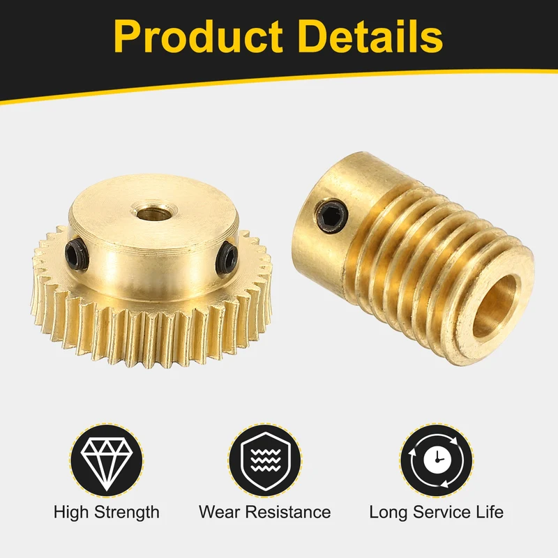 Worm Gear Set 0.5 Module 1:40 Reduction Rate(Gear-3mm Bore, Rod 6mm Bore)