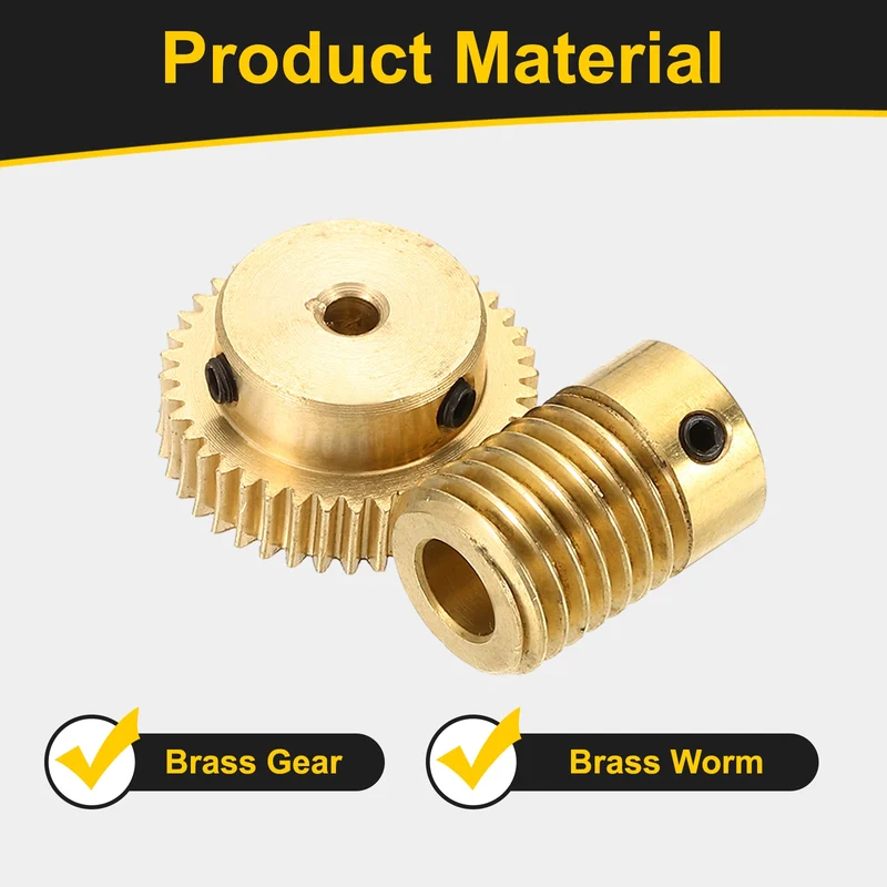 Worm Gear Set 0.5 Module 1:40 Reduction Rate(Gear-3mm Bore, Rod 6mm Bore)