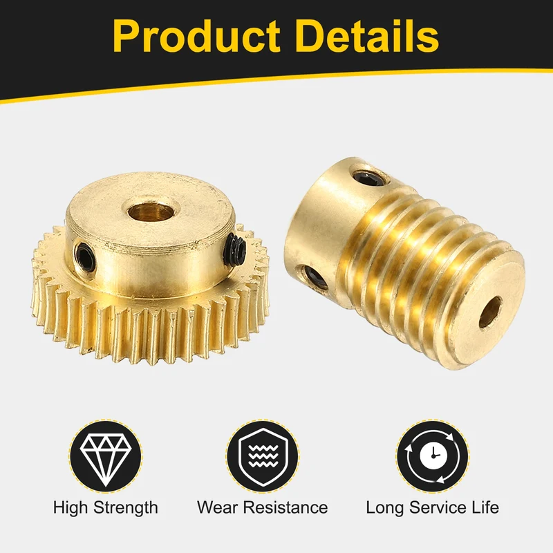 Worm Gear Set 0.5 Module 1:40 Reduction Rate(Gear-4mm Bore, Rod 3mm Bore)