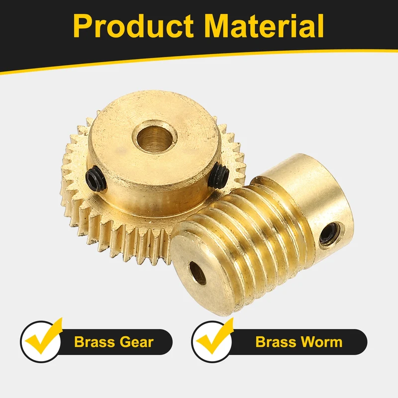 Worm Gear Set 0.5 Module 1:40 Reduction Rate(Gear-4mm Bore, Rod 3mm Bore)