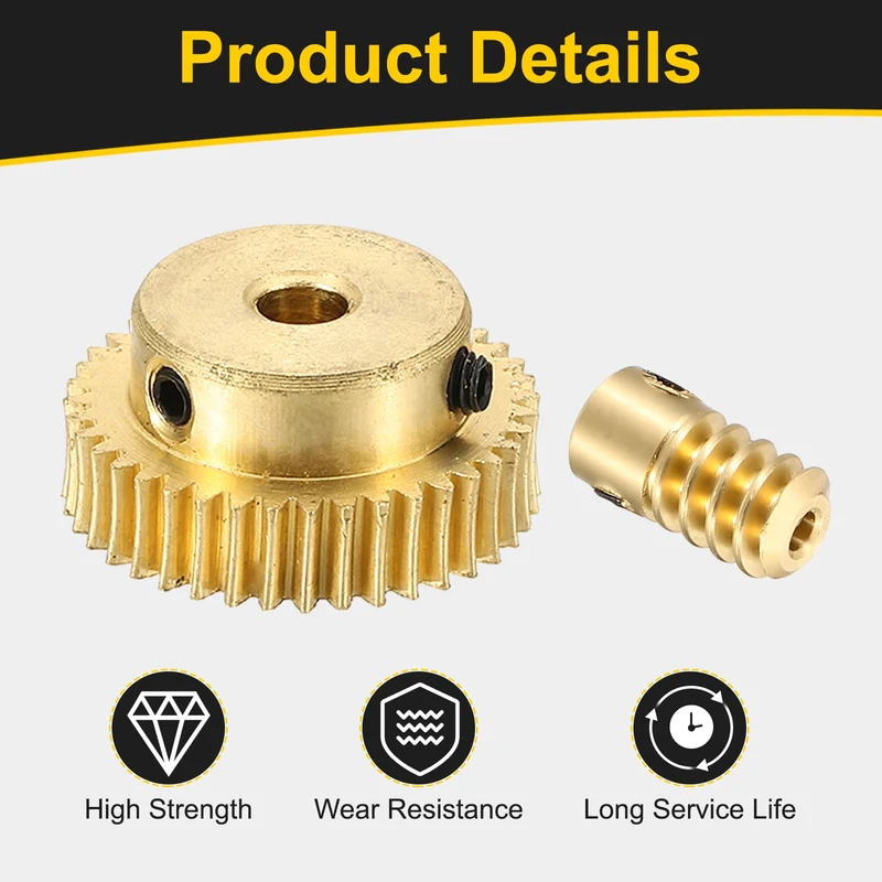 Worm Gear Set 0.5 Module 1:40 Reduction Rate(Gear-4mm Bore, Rod 2mm Bore)
