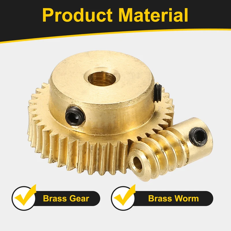 Worm Gear Set 0.5 Module 1:40 Reduction Rate(Gear-4mm Bore, Rod 2mm Bore)