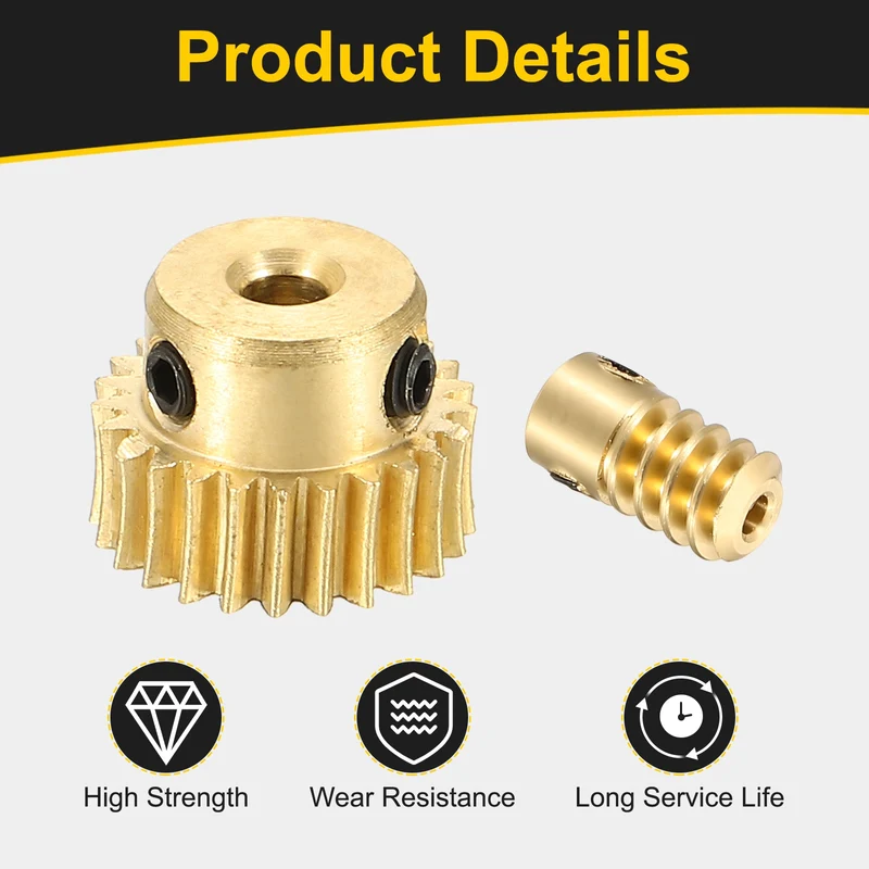 Worm Gear Set 0.5 Module 1:25 Reduction Rate(Gear-3mm Bore, Rod 2mm Bore)