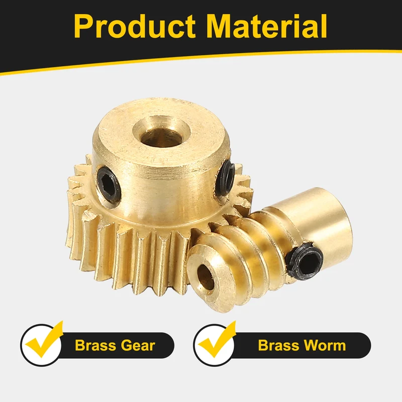 Worm Gear Set 0.5 Module 1:25 Reduction Rate(Gear-3mm Bore, Rod 2mm Bore)