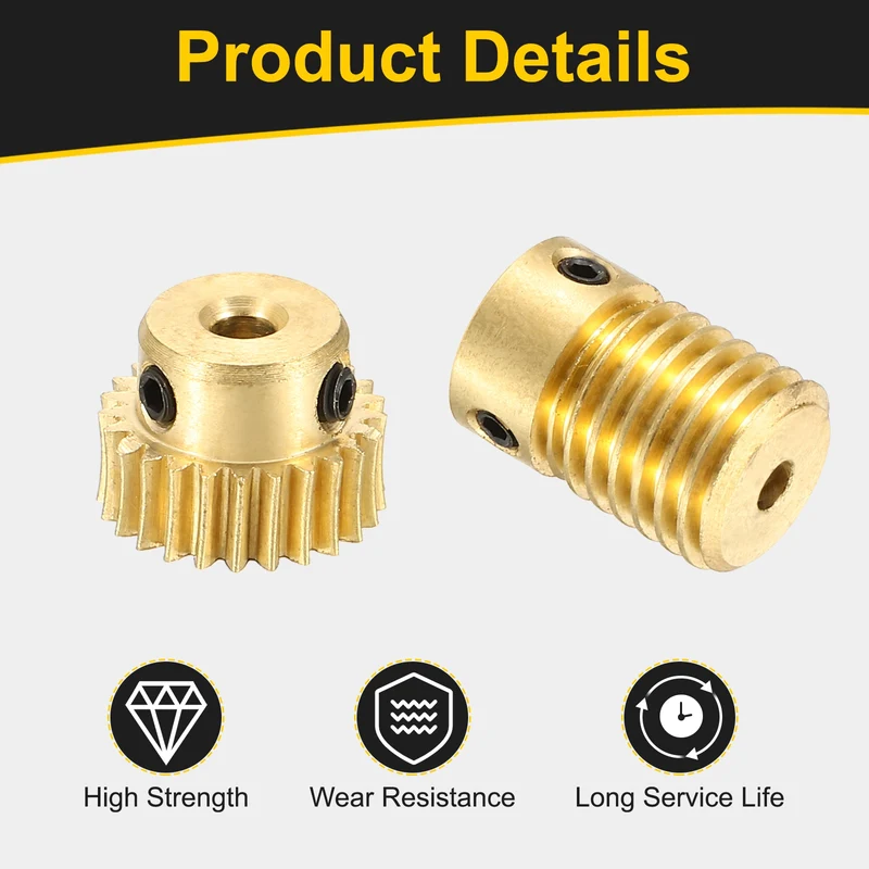 Worm Gear Set 0.5 Module 1:25 Reduction Rate(Gear-3mm Bore, Rod 3mm Bore)