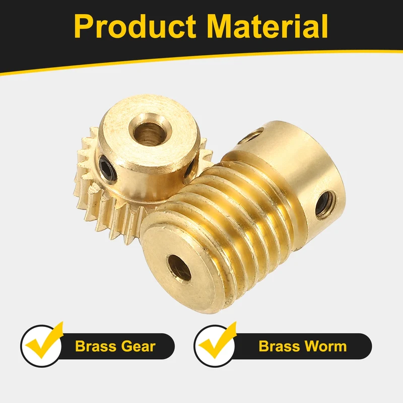 Worm Gear Set 0.5 Module 1:25 Reduction Rate(Gear-3mm Bore, Rod 3mm Bore)