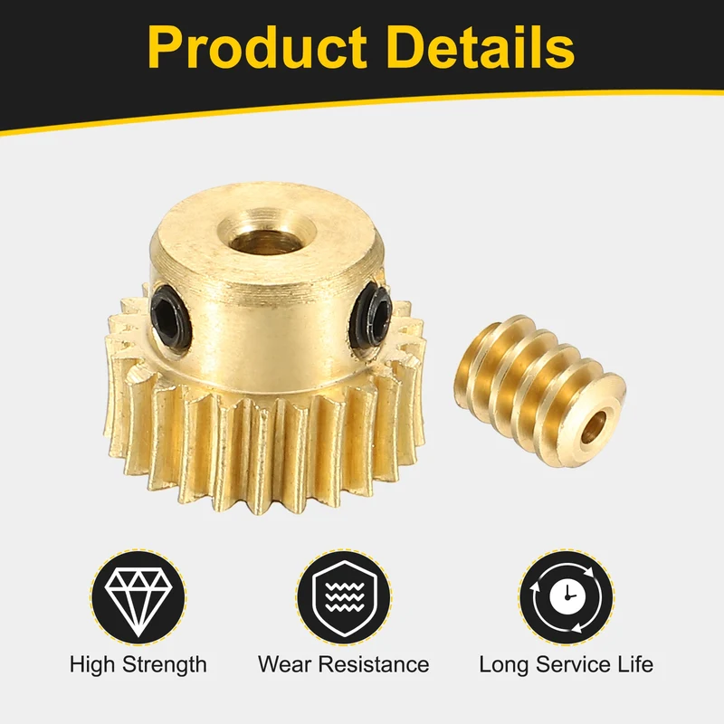 Worm Gear Set 0.5 Module 1:25 Reduction Rate(Gear-3mm Bore, Rod 1.98mm Bore)