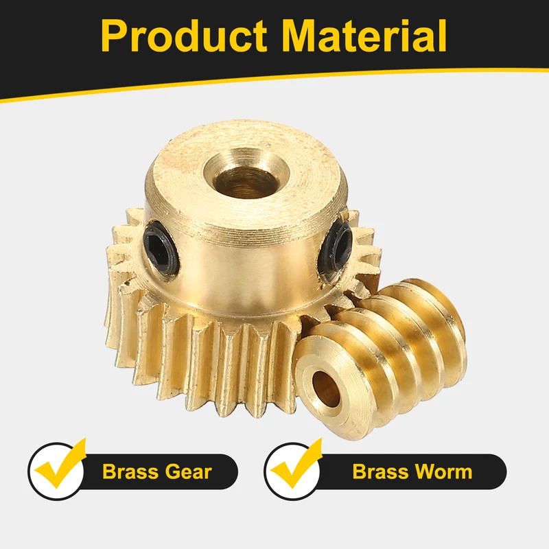 Worm Gear Set 0.5 Module 1:25 Reduction Rate(Gear-3mm Bore, Rod 1.98mm Bore)