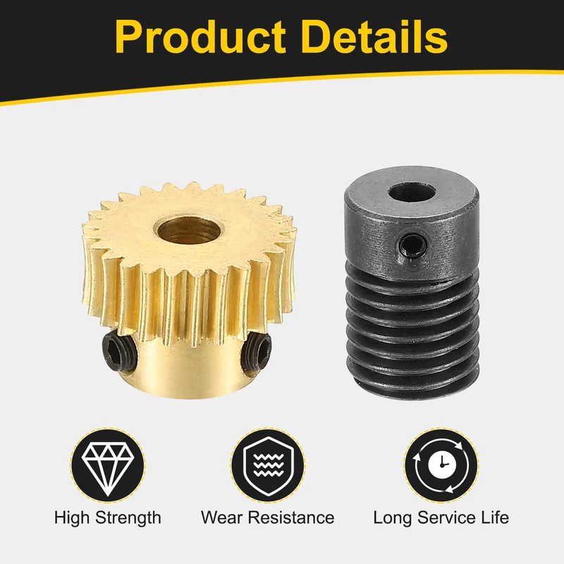 Worm Gear Set 0.5 Module 1:25 Reduction Rate(Gear-4mm Bore, Rod 4mm Bore)