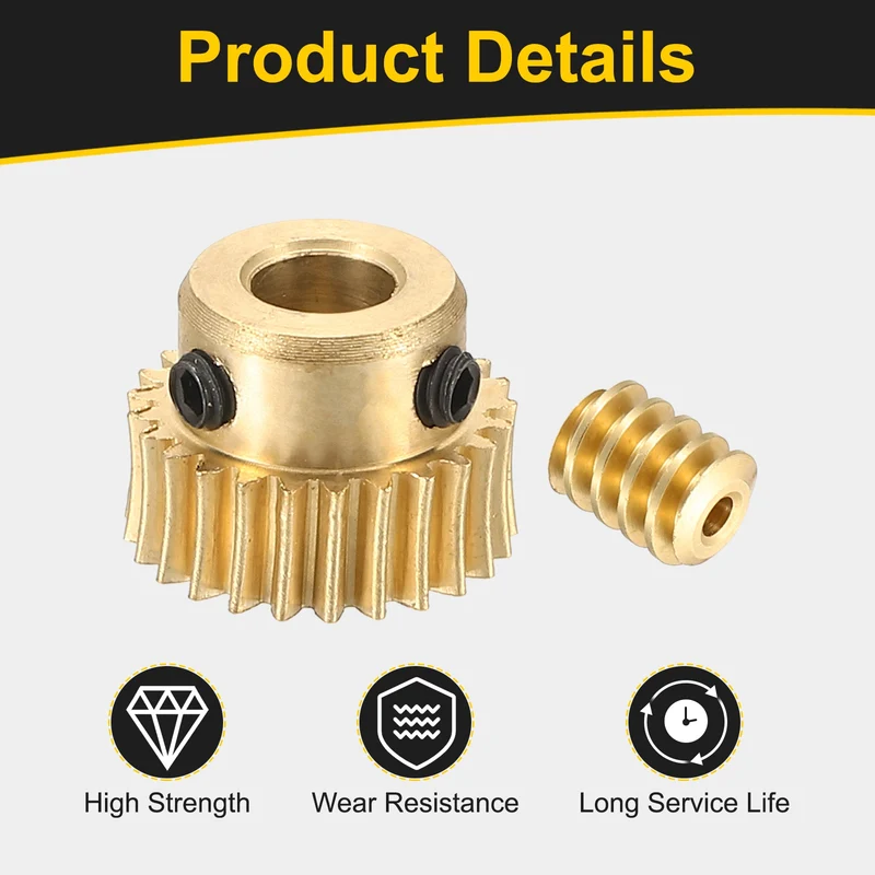 Worm Gear Set 0.5 Module 1:25 Reduction Rate(Gear-5mm Bore, Rod 1.98mm Bore)