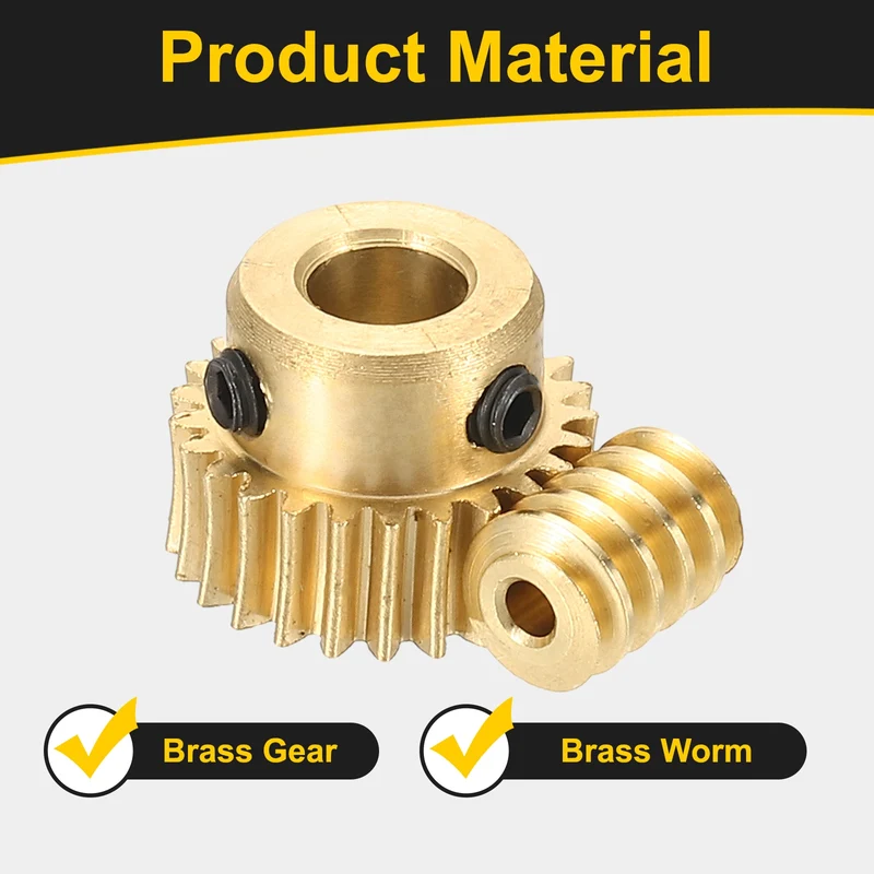 Worm Gear Set 0.5 Module 1:25 Reduction Rate(Gear-5mm Bore, Rod 1.98mm Bore)