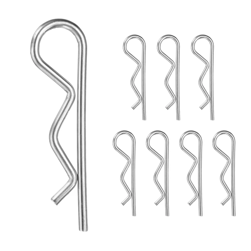 8-Pack R-Shaped Cotter Pin, M4x90mm Hairpin Hardware Spring R Clips