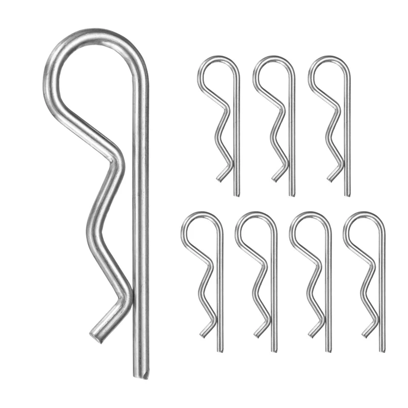 8-Pack R-Shaped Cotter Pin, M4x80mm Hairpin Hardware Spring R Clips