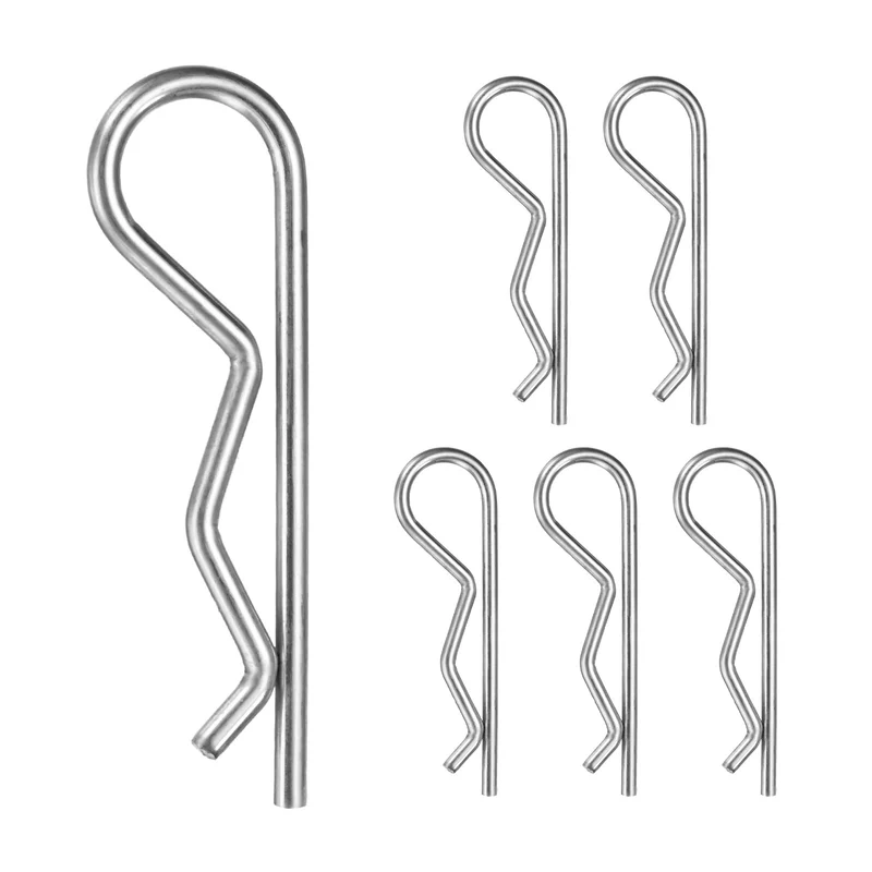 6-Pack R-Shaped Cotter Pin, M3x65mm Hairpin Hardware Spring R Clips