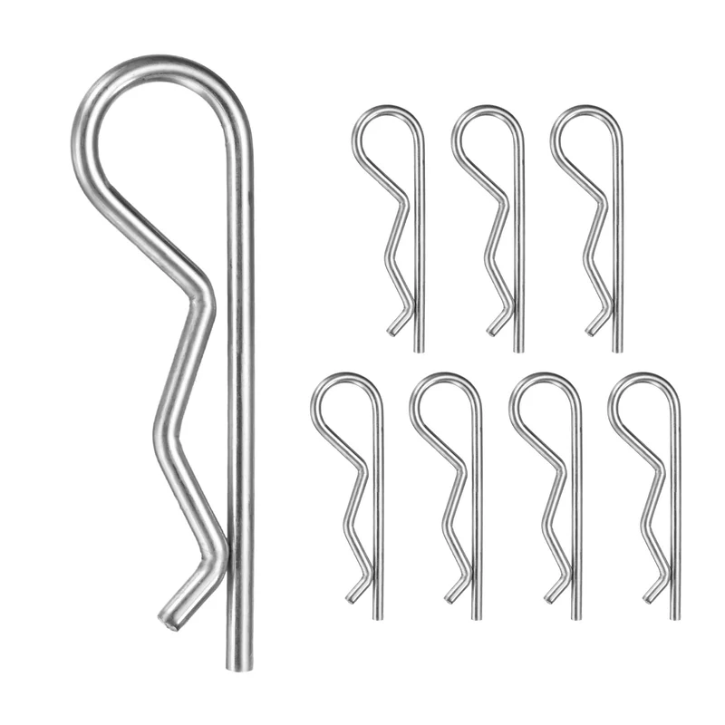 8-Pack R-Shaped Cotter Pin, M3x65mm Hairpin Hardware Spring R Clips